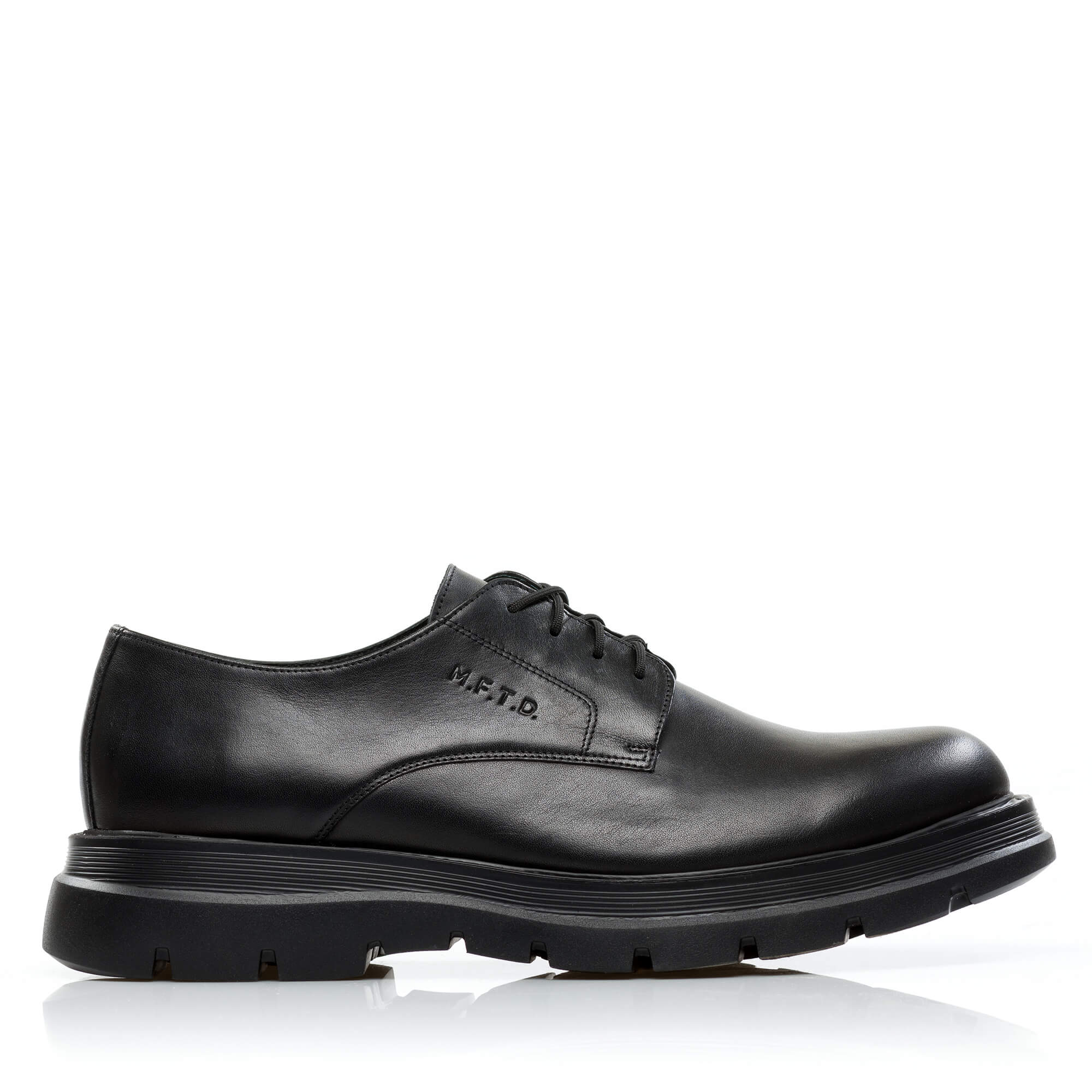 THICK SOLED LEATHER DERBY SHOES